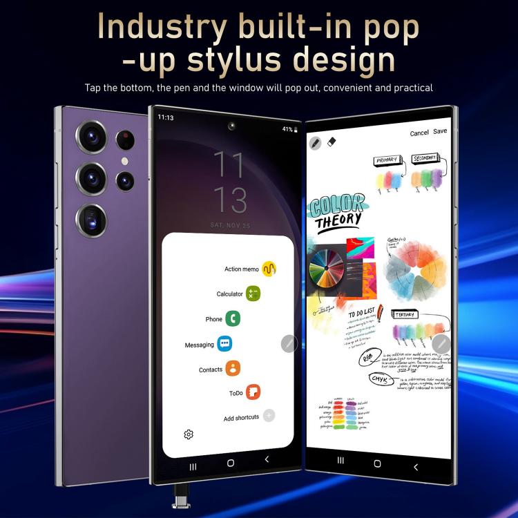 S24 Ultra / S7, 4GB+128GB, 6.75 inch Android 10 MTK6750 Octa Core, Network: 4G, Dual SIM, Plug:EU Plug(Green)