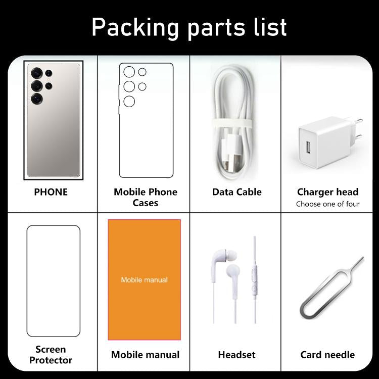 S25 Ultra / S11, 4GB+64GB, 6.75 inch Android 12 MTK6762 Octa Core, Network: 4G, Dual SIM, Plug:US Plug(Black)