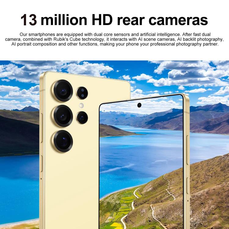 S25 Ultra / S11, 4GB+64GB, 6.75 inch Android 12 MTK6762 Octa Core, Network: 4G, Dual SIM, Plug:EU Plug(Gold)