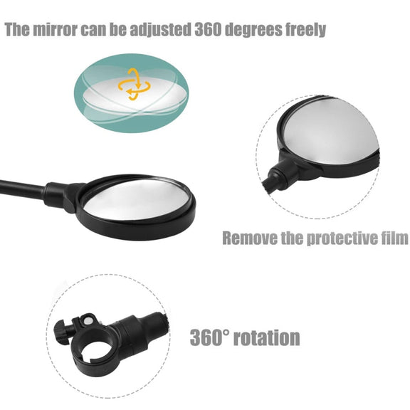Pair Mountain Bike / Electric Motorcycle Multifunctional Adjustable Handlebar Rearview Mirror