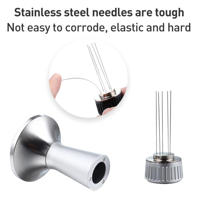 58.3mm Mesh Texture Coffee Powder Pressing Hammer Stainless Steel Cloth Powder(Black)