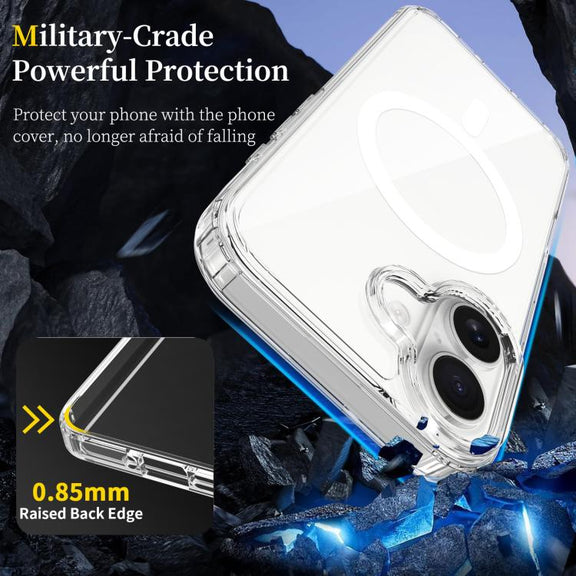 For iPhone 17 Scratchproof PC Hybrid TPU Magsafe Phone Case(Transparent)