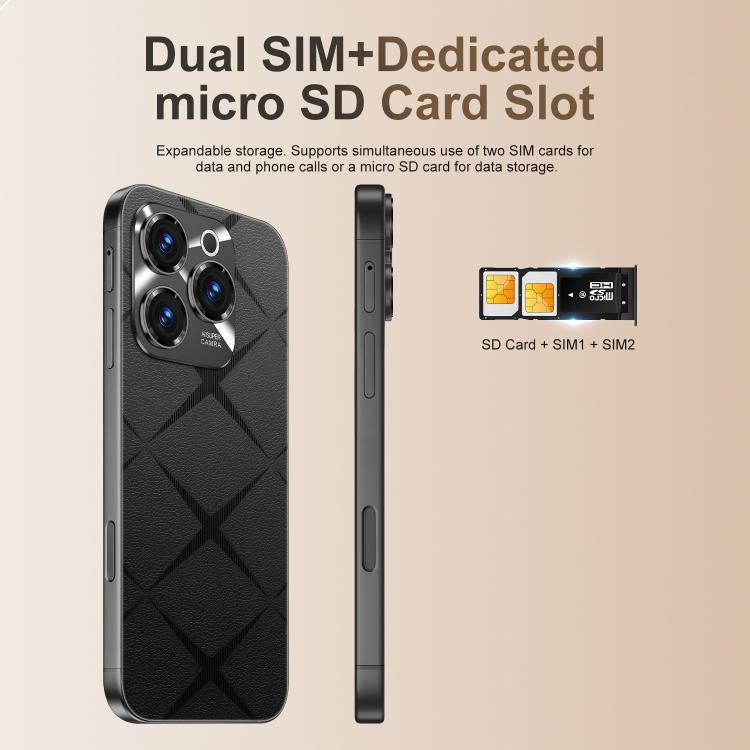 A16 Pro Max / PDA89-B, 4GB+64GB, 6.58 inch Android 10 MTK6739 Quad Core, Network: 4G, OTG, Dual SIM, Plug:UK Plug(Black)