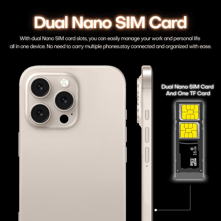 I16 Pro Max / PDQ6, 4GB+64GB, 6.58 inch Android 10 MTK6739 Quad Core, Network: 4G, Dual SIM, Plug:EU Plug(Gold)
