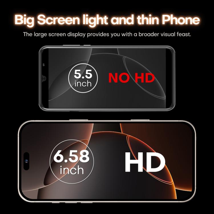 I16 Pro Max / PDQ6, 4GB+64GB, 6.58 inch Android 10 MTK6739 Quad Core, Network: 4G, Dual SIM, Plug:EU Plug(Black)