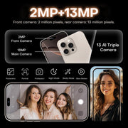 I16 Pro Max / PDQ6, 4GB+64GB, 6.58 inch Android 10 MTK6739 Quad Core, Network: 4G, Dual SIM, Plug:EU Plug(Gold)
