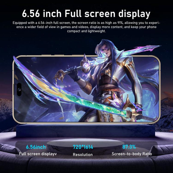 I16 Pro Max / RAi3, 3GB+64GB, 6.56 inch Android 10 MTK6739 Quad Core, Network: 4G, Dual SIM, Plug:UK Plug(White)