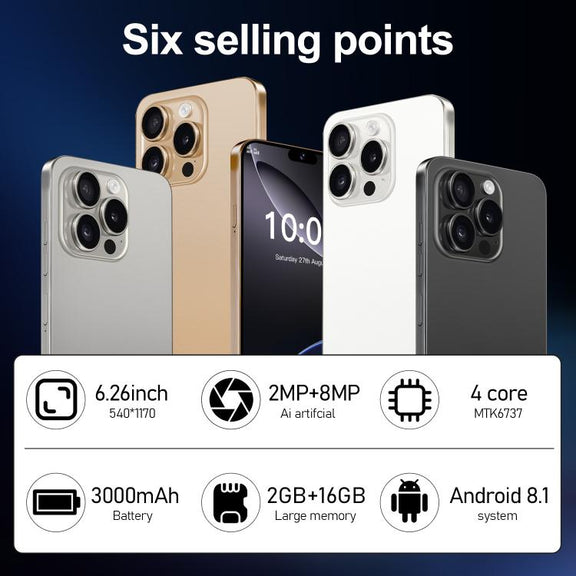 I16 Pro Max / ZPT93, 2GB+16GB, 6.26 inch Android 8.1 MTK6737 Quad Core, Network: 4G, Dual SIM, Plug:EU Plug(White)