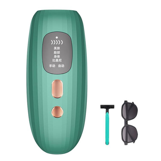 FY-B503 Portable Laser Hair Removal Device Photon Electric IPL Intense Pulse Hair Remover, UK Plug(Dark Green)