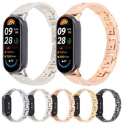 For Xiaomi Smart Band 9 / 8 Diamond Quick Release Chain Bracelet Metal Watch Band(Rose Gold)
