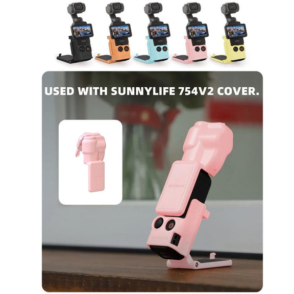 For DJI OSMO Pocket 3 Sunnylife Multifunctional Magnetic Mount Tabletop Base Bracket(Pink)