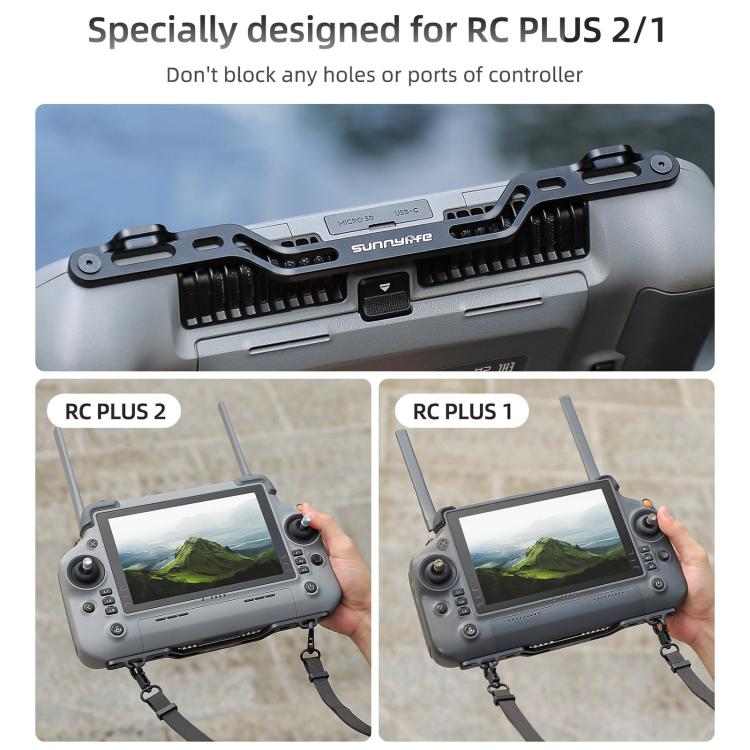 For DJI RC Plus 2 / 1 Sunnylife Controller Hanger Bracket with PU Leather Strap Shoulder Belt(Grey)