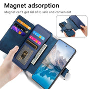 For Honor 400 Global 156.5mm CaseNeo MagSafe RFID Anti-theft Zipper Wallet Retro Leather Phone Case(Blue)