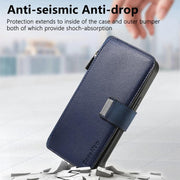 For Honor 400 Global 156.5mm CaseNeo MagSafe RFID Anti-theft Zipper Wallet Retro Leather Phone Case(Blue)