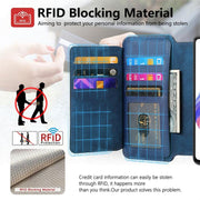 For Honor 400 Global 156.5mm CaseNeo MagSafe RFID Anti-theft Zipper Wallet Retro Leather Phone Case(Blue)