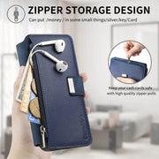 For Honor 400 Global 156.5mm CaseNeo MagSafe RFID Anti-theft Zipper Wallet Retro Leather Phone Case(Blue)