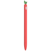 For Apple Pencil 2 Contrasting Color Mint Leaf Silicone Non-slip Protective Cover(Red)