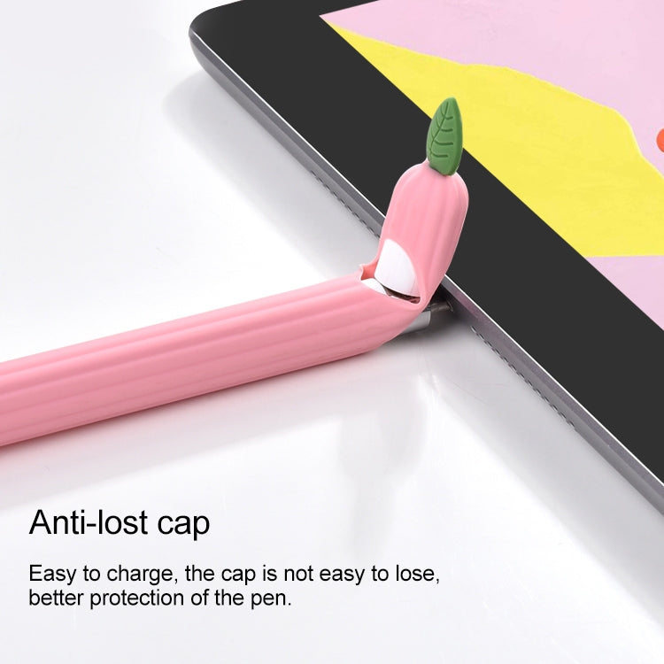 For Apple Pencil 2 Contrasting Color Mint Leaf Silicone Non-slip Protective Cover(Yellow)