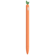For Apple Pencil 2 Contrasting Color Mint Leaf Silicone Non-slip Protective Cover(Orange)