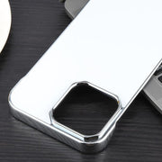 For iPhone 16e Electroplating Frameless Frosted Anti-Glare PC MagSafe Phone Case(Silver White)