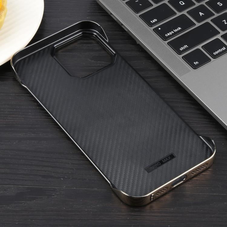 For iPhone 15 Pro Max Electroplating Frameless Frosted Anti-Glare PC MagSafe Phone Case(Desert Gold)