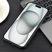 For iPhone 15 Plus / 14 Plus Electroplating Frameless Frosted Anti-Glare PC MagSafe Phone Case(Black)