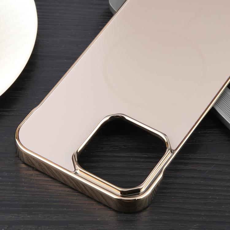 For iPhone 13 Pro Electroplating Frameless Frosted Anti-Glare PC MagSafe Phone Case(Desert Gold)