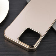 For iPhone 13 Pro Electroplating Frameless Frosted Anti-Glare PC MagSafe Phone Case(Desert Gold)