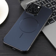 For iPhone 13 Pro Electroplating Frameless Frosted Anti-Glare PC MagSafe Phone Case(Black)