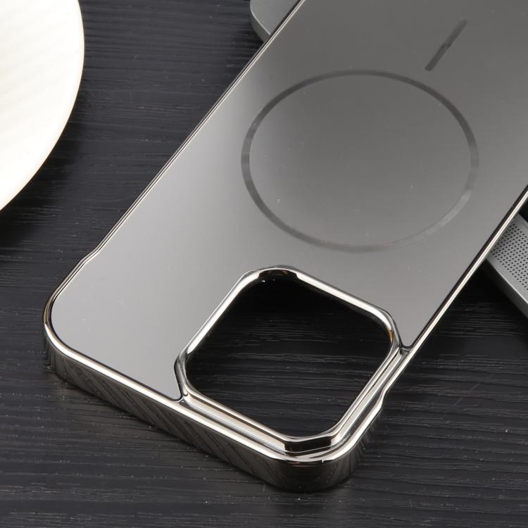 For iPhone 12 / 12 Pro Electroplating Frameless Frosted Anti-Glare PC MagSafe Phone Case(Titanium Gray)