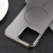 For iPhone 12 / 12 Pro Electroplating Frameless Frosted Anti-Glare PC MagSafe Phone Case(Titanium Gray)