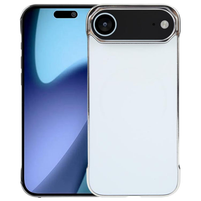 For iPhone 17 Air Electroplating Frameless Frosted Anti-Glare PC MagSafe Phone Case(Silver White)