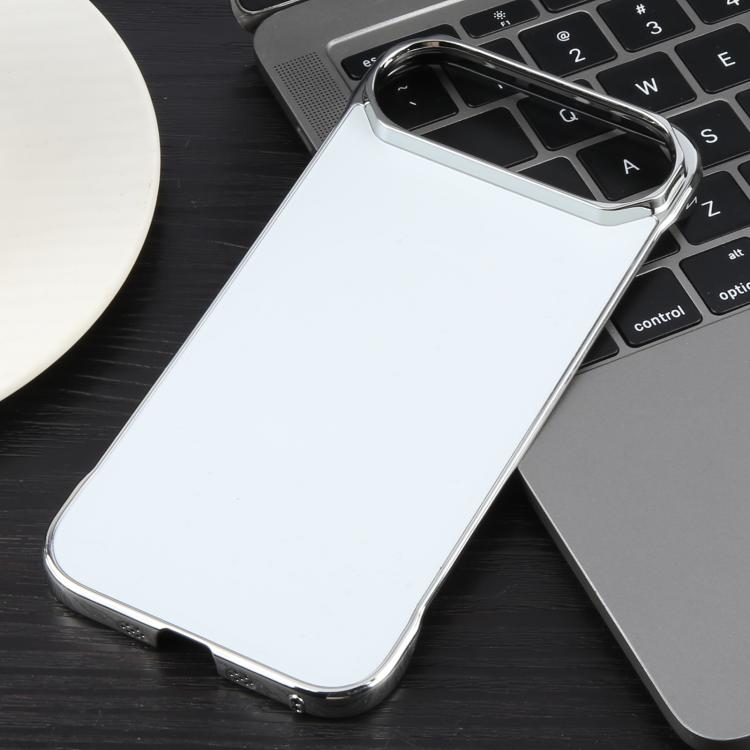 For iPhone 17 Air Electroplating Frameless Frosted Anti-Glare PC MagSafe Phone Case(Silver White)