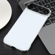 For iPhone 17 Air Electroplating Frameless Frosted Anti-Glare PC MagSafe Phone Case(Silver White)