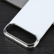 For iPhone 17 Air Electroplating Frameless Frosted Anti-Glare PC MagSafe Phone Case(Silver White)
