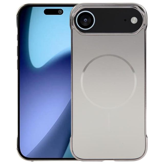 For iPhone 17 Air Electroplating Frameless Frosted Anti-Glare PC MagSafe Phone Case(Titanium Gray)