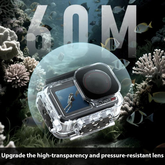 For DJI Osmo Action 5 Pro Magnetic 60m Water-resistant Case Diving Water-resistant Case