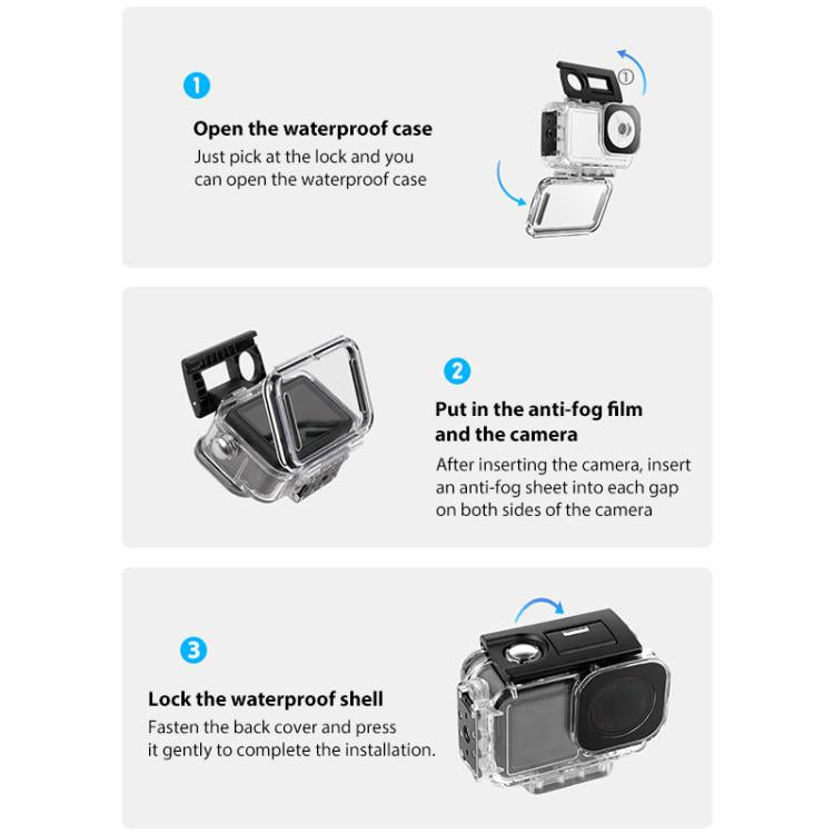 For DJI Osmo Action 5 Pro Magnetic 60m Water-resistant Case Diving Case with Base + Gift Kit