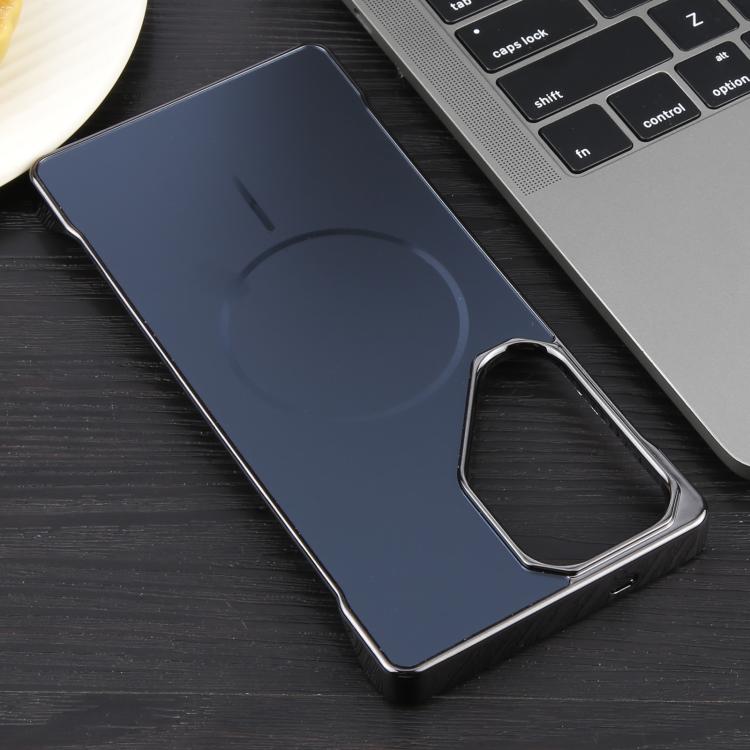 For Samsung Galaxy S25 Ultra 5G Electroplating Frameless Frosted Anti-Glare PC MagSafe Phone Case(Black)