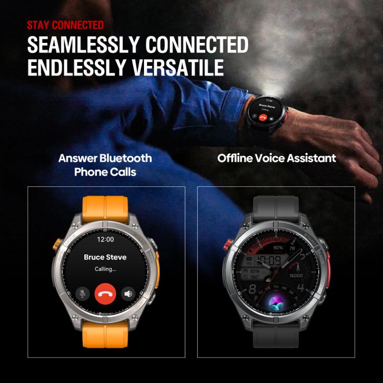 Zeblaze Stratos 4 Rugged Outdoor GPS Smart Watch 1.43 inch Screen 5 ATM & IP69K(Black)