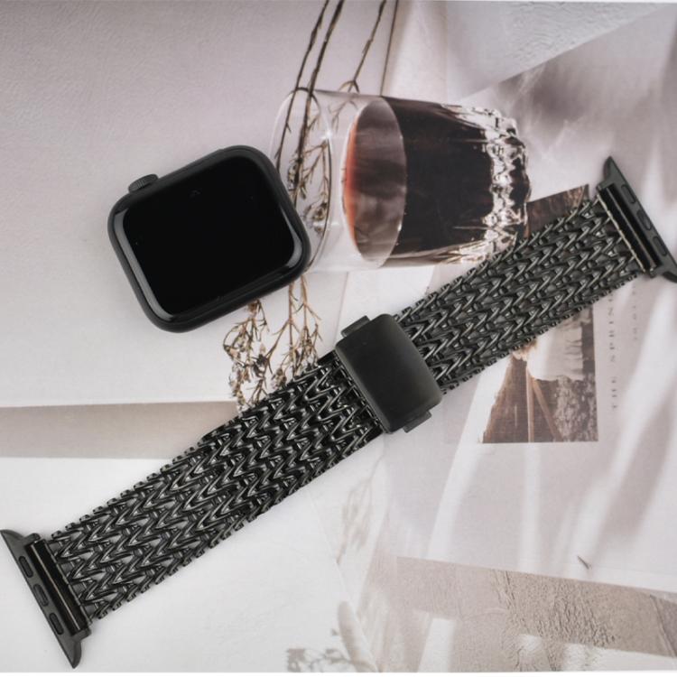 For Apple Watch 42mm / 41mm / 40mm / 38mm Mesh Magnetic Stainless Steel Watch Band(Silver)