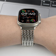 For Apple Watch 46mm / 49mm / 45mm / 44mm Mesh Magnetic Stainless Steel Watch Band(Black)