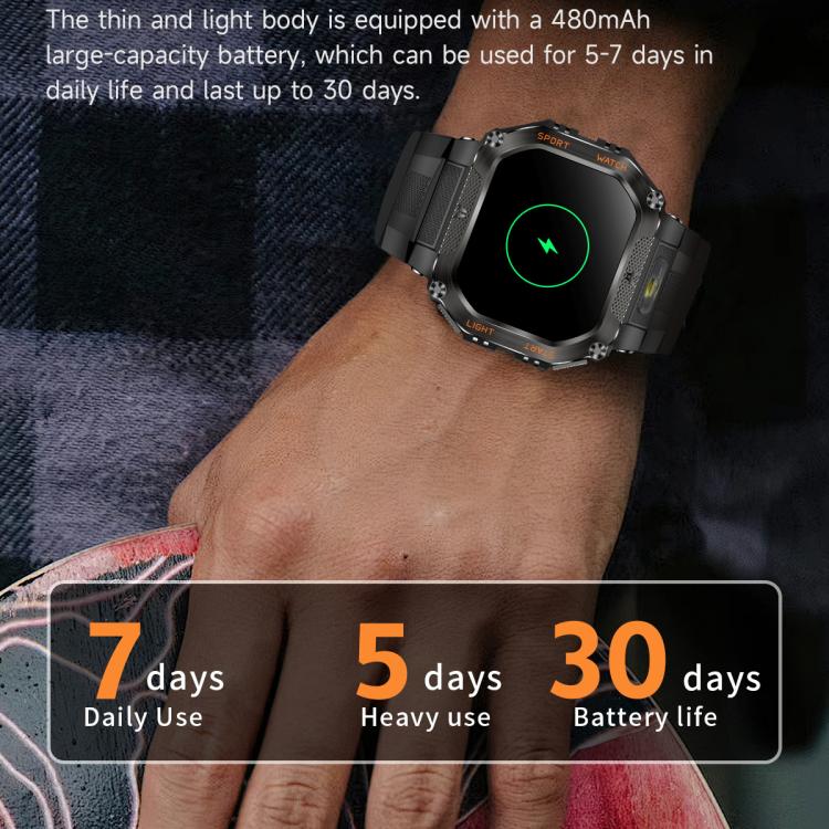 HT34 1.75 inch IPS Screen 3ATM Outdoor Sports BT Smart Watch(Camouflage)