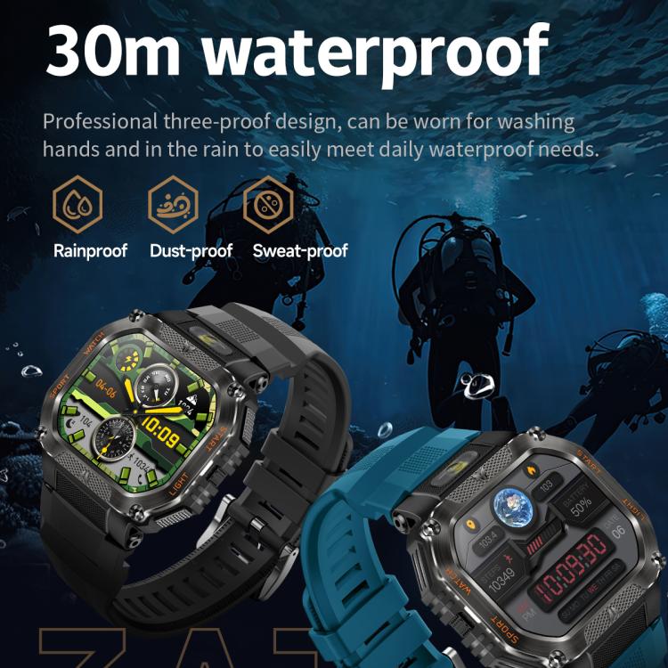 HT34 1.75 inch IPS Screen 3ATM Outdoor Sports BT Smart Watch(Camouflage)