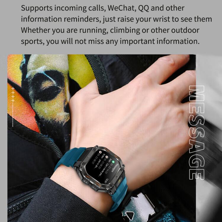 HT34 1.75 inch IPS Screen 3ATM Outdoor Sports BT Smart Watch(Camouflage)