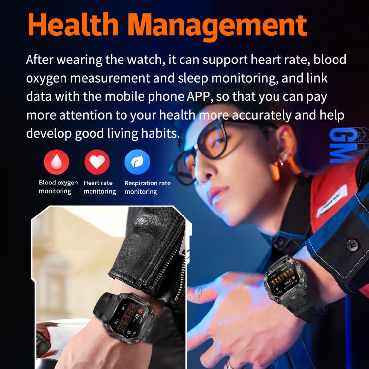 HT34 1.75 inch IPS Screen 3ATM Outdoor Sports BT Smart Watch(Camouflage)