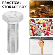 Portable Hexagonal Screw Medicine Storage Tank Pill Storage Box(Silver)