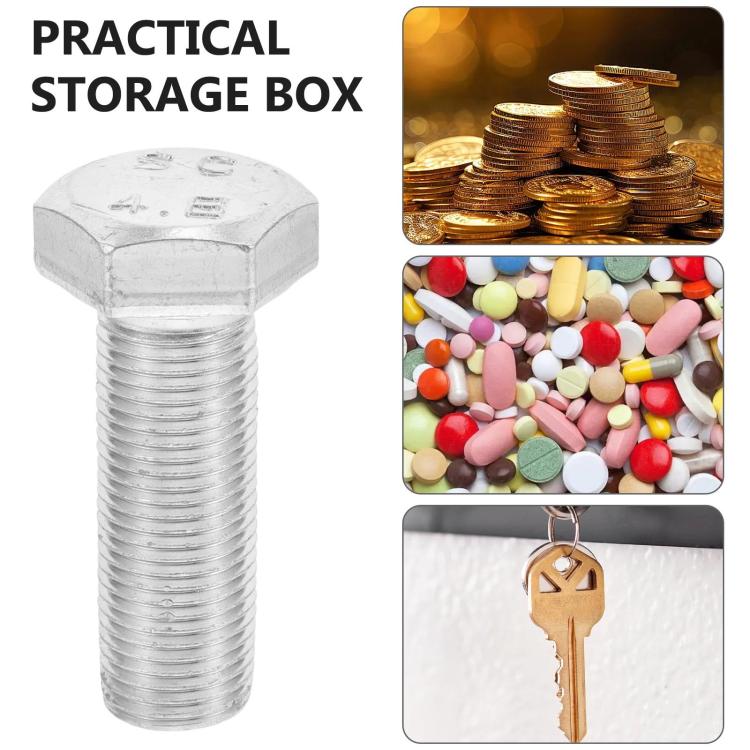 Portable Hexagonal Screw Medicine Storage Tank Pill Storage Box(Silver)