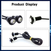 10 PCS 18mm 1.5W DC9-80V Motorcycle Eagle Eye Light Single Lens(Red Light)