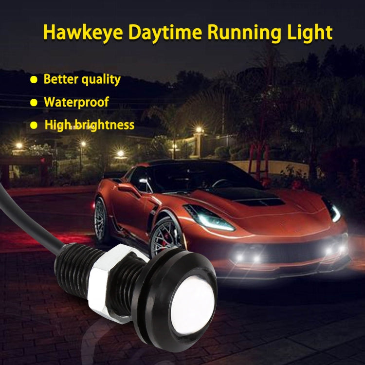 10 PCS 18mm 1.5W DC9-80V Motorcycle Eagle Eye Light Double Lens(Red Light)